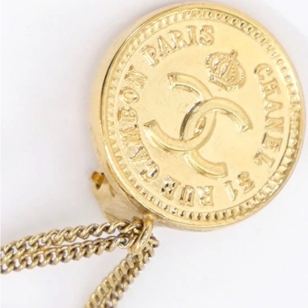 CHANEL CC Gold Quilted Handbag Drop Clip on Earrings - Picture 4 of 6